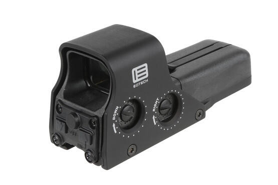The EOTech 512-0 Holographic ar15 Weapon Sight has 1 moa illuminated red dot and large field of view